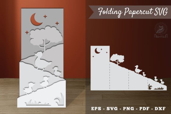 Baby Duck Papercut SVG: Graphics for Crafts