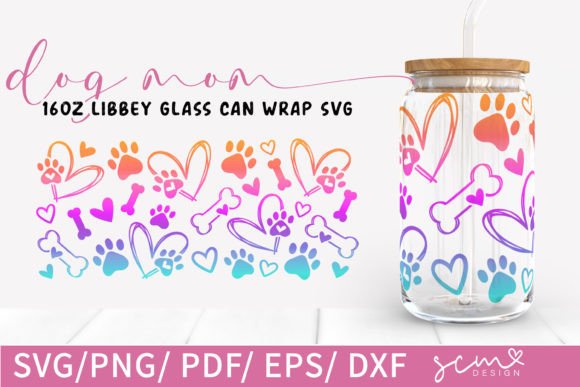 Dog Paws 16oz SVG: Graphics for Crafts