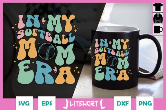 In My Softball Mom Era: Groovy Graphics for Crafts