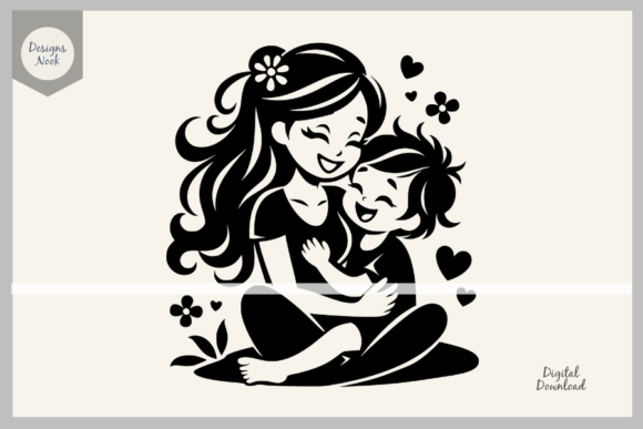 Mom and Son SVG Graphics for Crafts