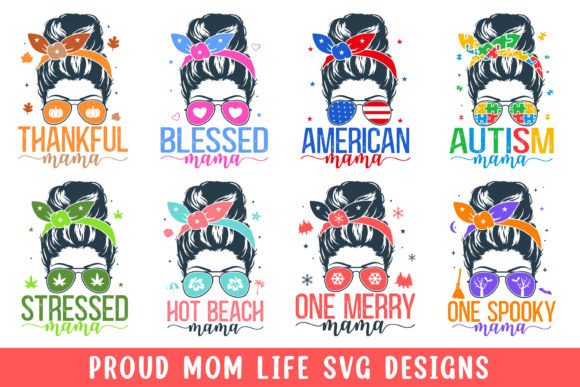 Mom Hair Mom Life SVG Bundle Graphics