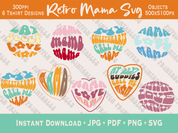 Retro Groovy Mama: Graphics for Crafts & Branding