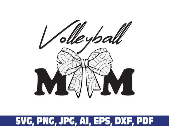 Volleyball Mom Coquette Bow: Graphics for Crafts